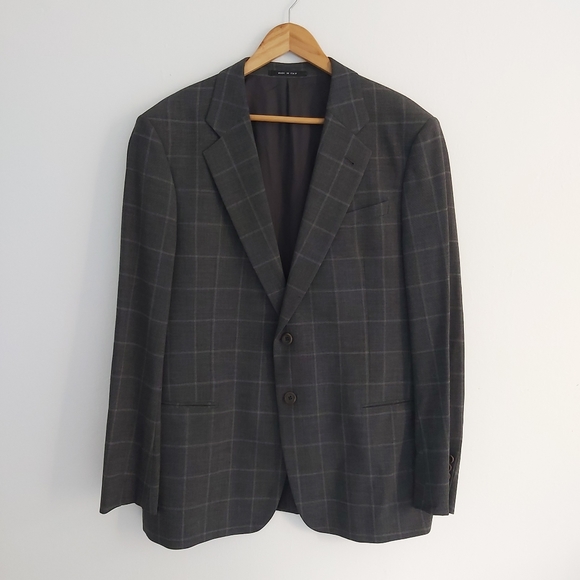 Giorgio Armani / Suit 100% Wool Plai, Sz 44R - Picture 2 of 12
